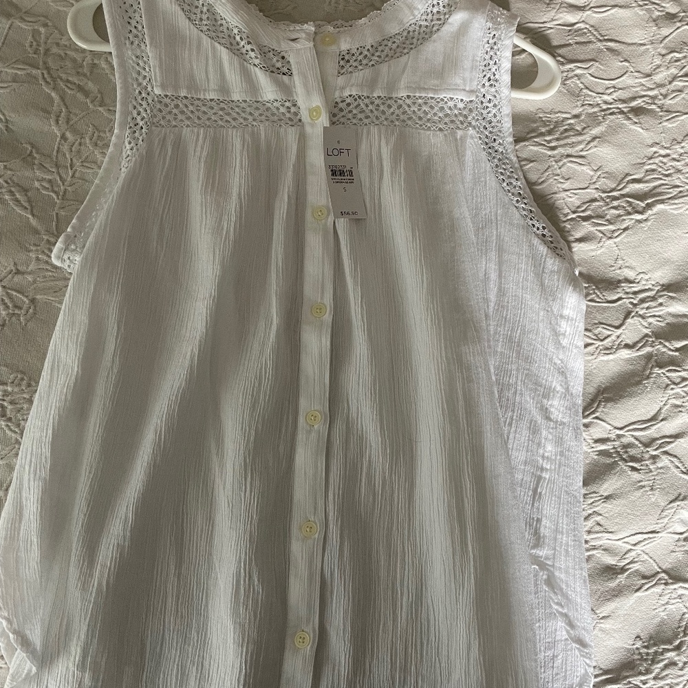 Ann Taylor Loft white sleeveless top